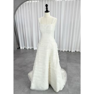 プロノビアス PRONOVIAS Aライン ウェディングドレス アイボリー 白 ファーストオーナー ショルダー(ウェディングドレス)