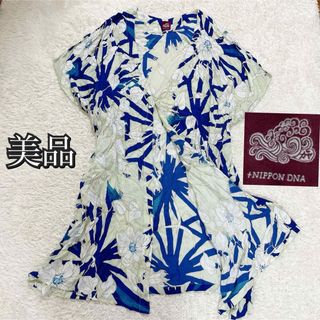 《極美品》NIPPON DNA アミナコレクション　着物風ワンピース大きいサイズ(ロングワンピース/マキシワンピース)