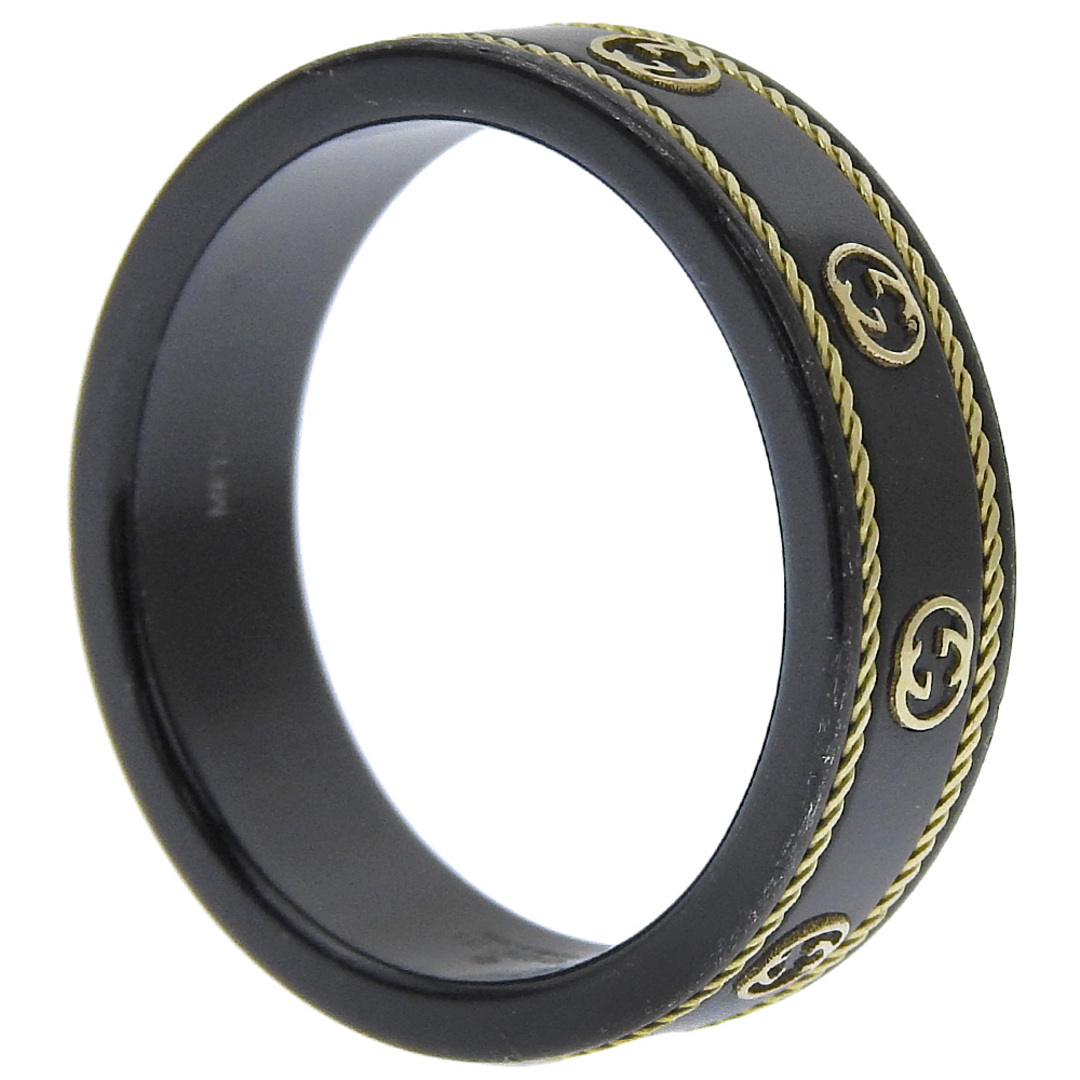 Gucci(グッチ)の【GUCCI】グッチ インターロッキングG セラミック×K18イエローゴールド 24号 約3.2g メンズ リング・指輪 メンズのアクセサリー(リング(指輪))の商品写真