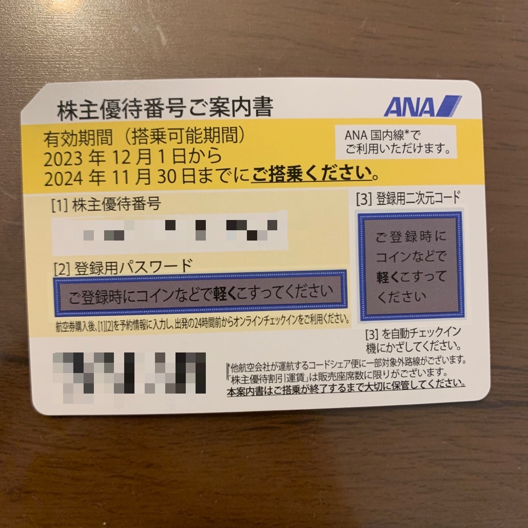 ANA 株主優待　1枚 チケットの優待券/割引券(その他)の商品写真