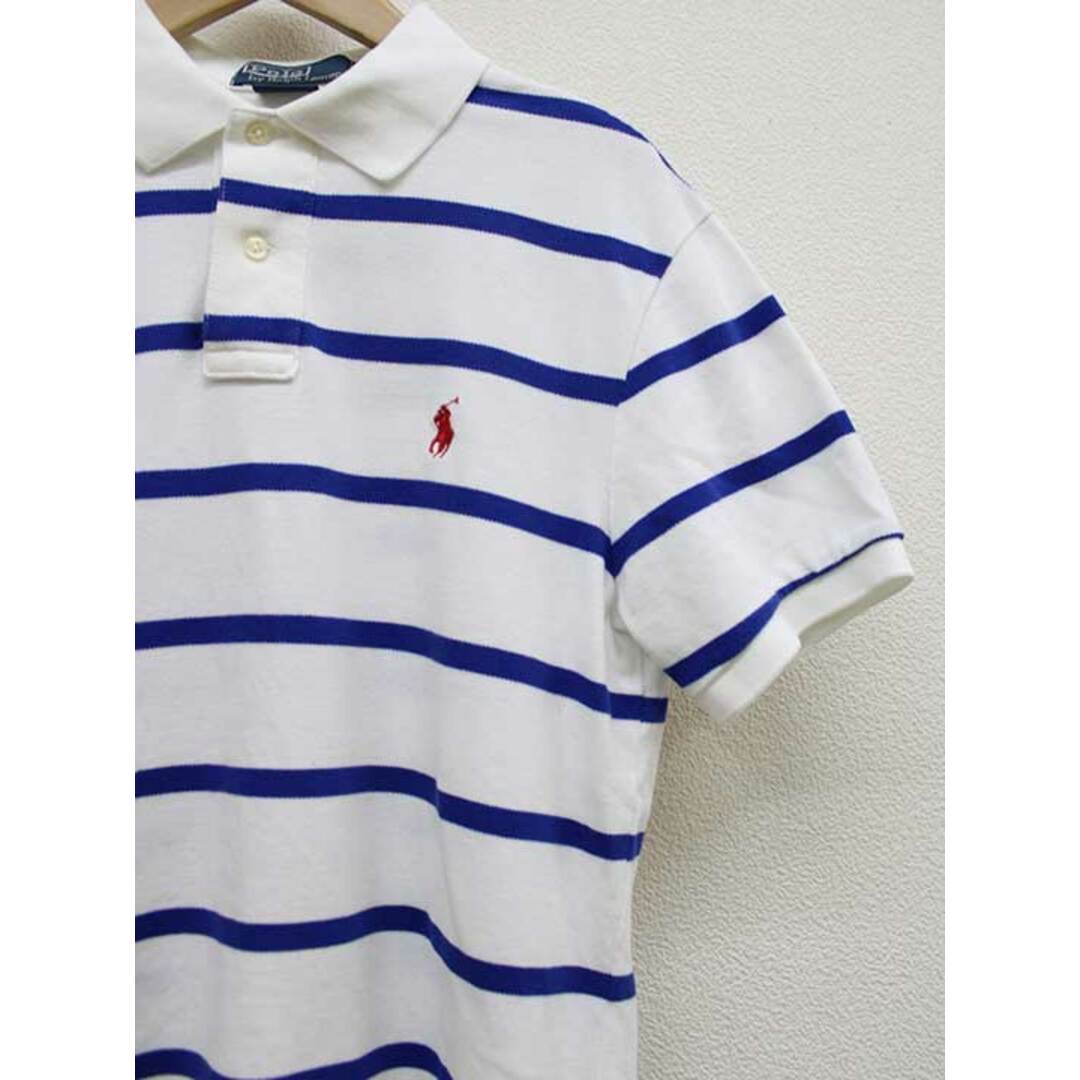 POLO RALPH LAUREN(ポロラルフローレン)の【夏物 新入荷】■POLO RALPH LAUREN/ポロ ラルフ ローレン■半袖ボーダーポロシャツ/半袖 ブルー×ホワイト/青×白 メンズ M【中古】夏 424042 メンズのトップス(ポロシャツ)の商品写真