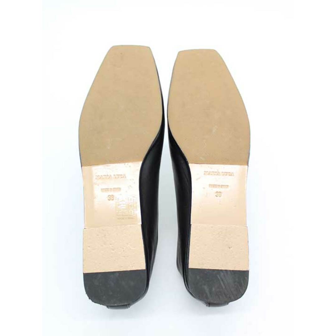 【夏物 新入荷】★MARIA LUCA/マリアルカ★ドゥーズィエムクラス取扱/BALLET FLAT/スクエアトゥバレエシューズ/おしゃれ/カジュアル/アンクルストラップチェーン/シューズ/靴 ブラック/黒 レディース 38【中古】夏 424042 レディースの靴/シューズ(バレエシューズ)の商品写真