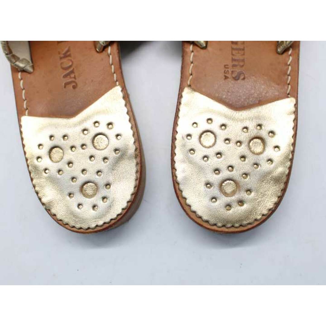 【夏物 新入荷】★JACK ROGERS/ジャックロジャース★トングサンダル/おしゃれ/カジュアル/サンダル/シューズ/靴 ゴールド/金 レディース W8【中古】夏 724042 レディースの靴/シューズ(サンダル)の商品写真