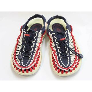 KEEN - 【夏物 新入荷!】▼キーン/KEEN▼22.5cm スポーツサンダル/アウトドアシューズ/サンダル/靴 赤×紺×ベージュ ユニーク アウトドア キャンプ 川遊び 水遊び プール 海水浴【中古】 子供 キッズ kids ジュニア 女の子 夏 shoes seasonal 324042