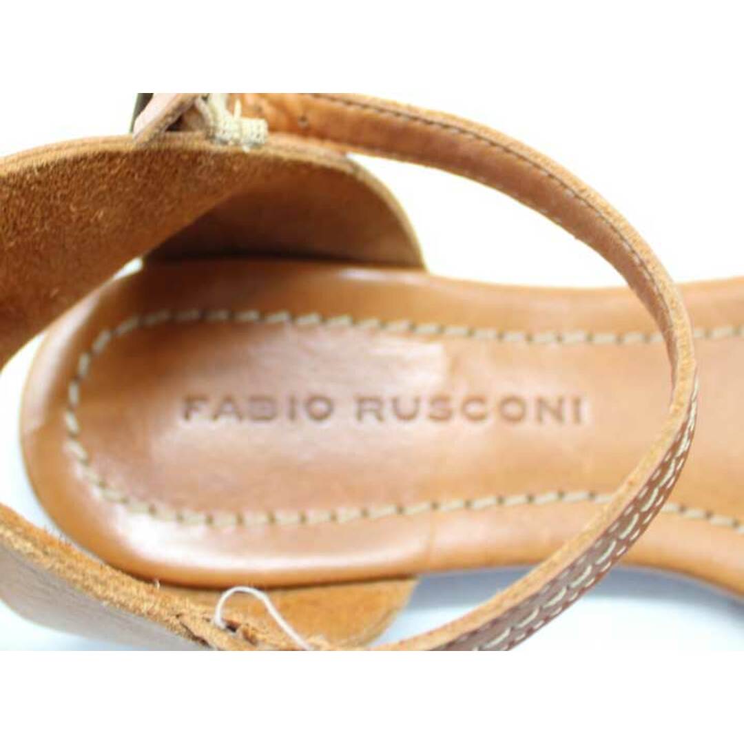 FABIO RUSCONI(ファビオルスコーニ)の【夏物 新入荷】★FABIO RUSCONI/ファビオルスコーニ★SAM279/レザーストラップフラットサンダル/おしゃれ/クロスサンダル/シンプル/サンダル/シューズ/靴 キャメル/茶系 レディース 38【中古】夏 724042 レディースの靴/シューズ(サンダル)の商品写真