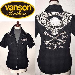 バンソン(VANSON)のvanson 送料込 バンソン 定価1.7万円程 スカル シャツ ロック バイク(シャツ)