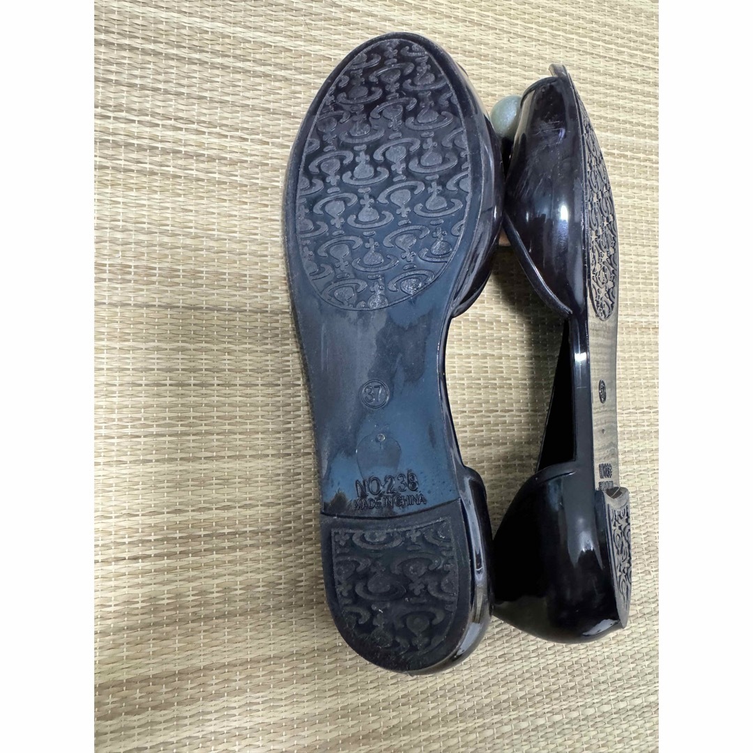 FASHION サンダル 黒 ブラック 中古 レディースの靴/シューズ(サンダル)の商品写真