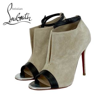 クリスチャンルブタン Christian Louboutin ブーツ ショートブーツ 靴 シューズ スエード ベージュ系 ブラック 未使用 ブーティ