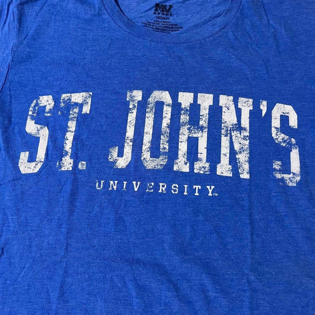 US 輸入　カレッジ　Tシャツ　ST. JOHN’S ブルー　Mサイズ　希少 メンズのトップス(Tシャツ/カットソー(半袖/袖なし))の商品写真