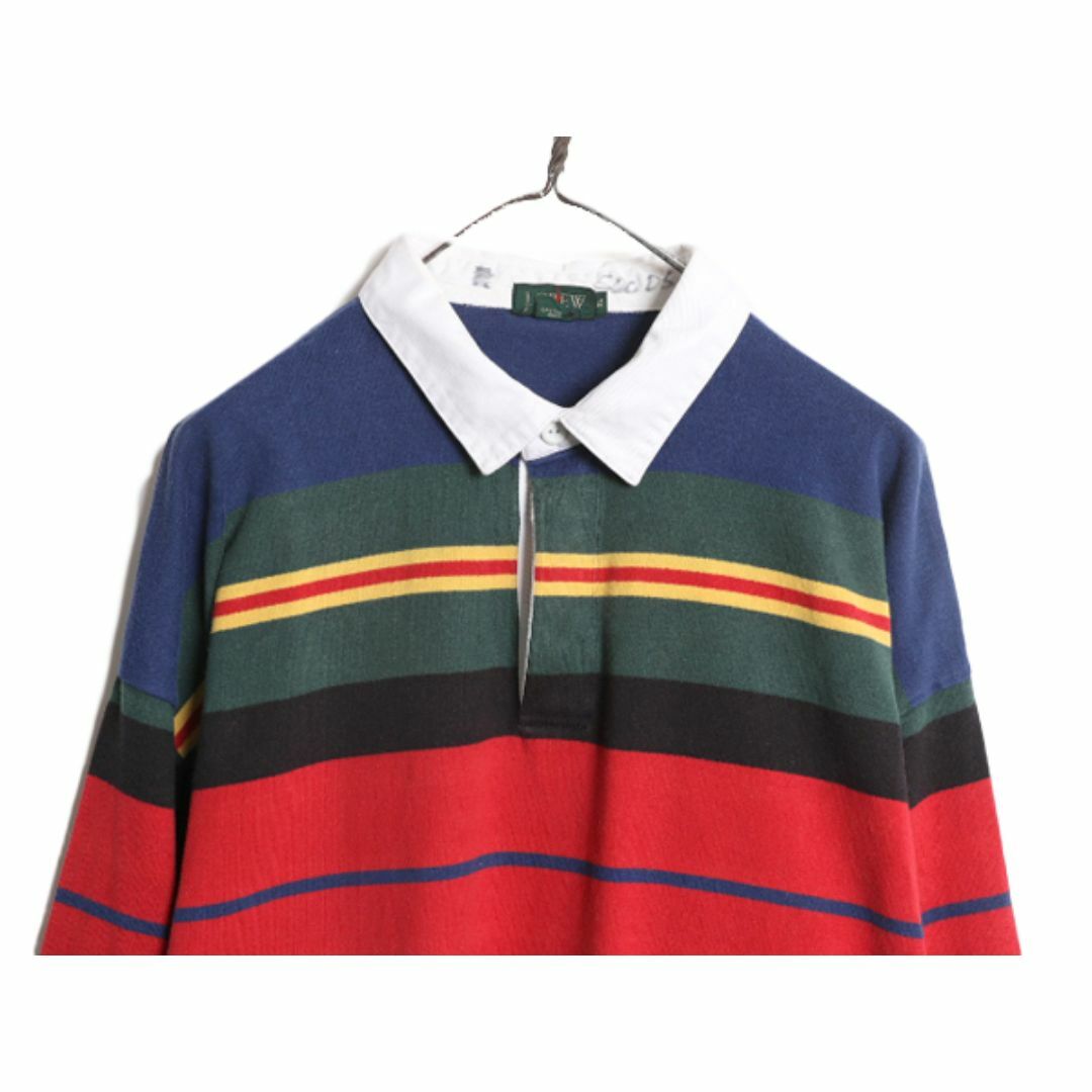 90s J CREW ボーダー 長袖 ラガー シャツ メンズ XL 古着 90年代 オールド ジェイクルー 巨人タグ 長袖シャツ ラグビーシャツ 大きいサイズ メンズのトップス(シャツ)の商品写真