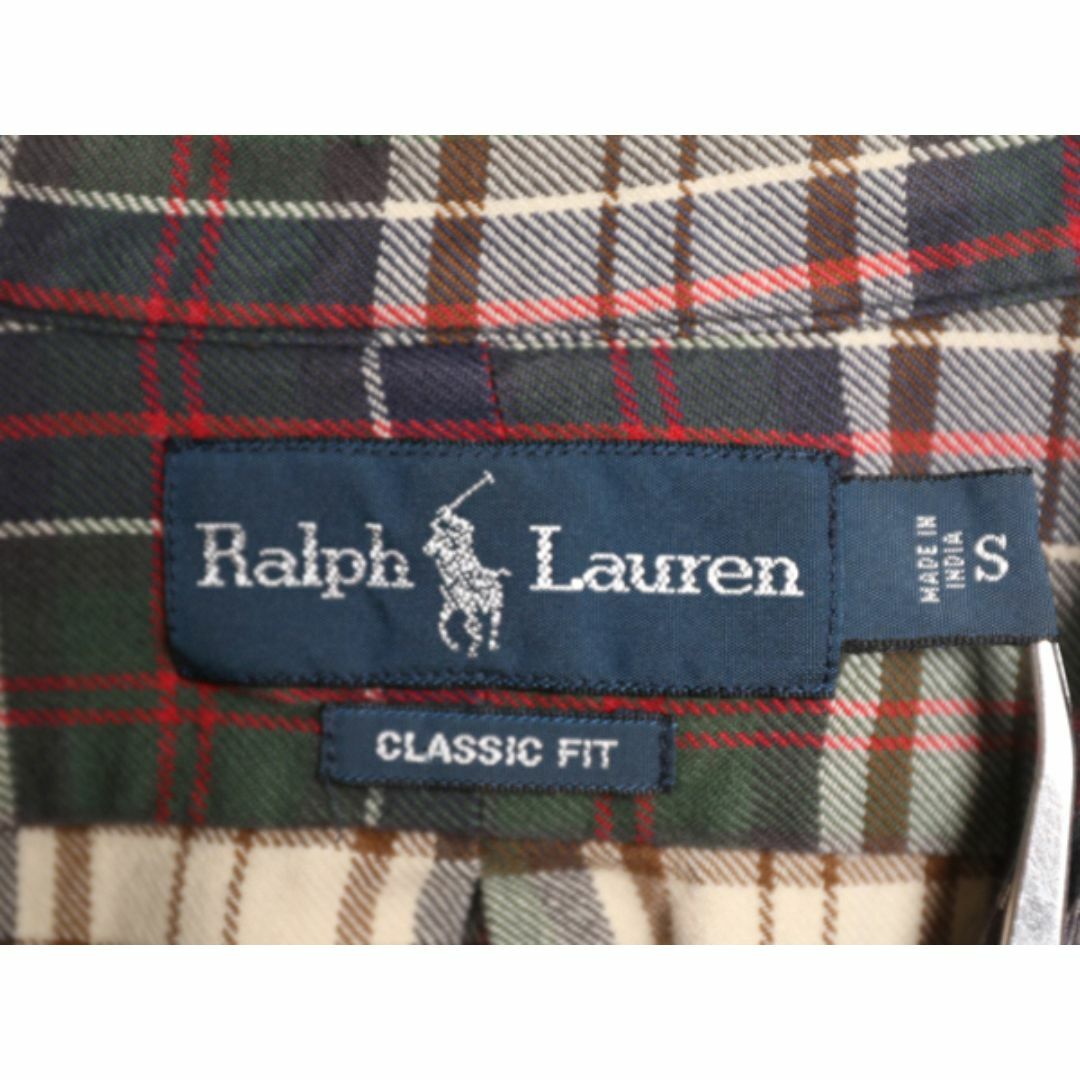 Ralph Lauren(ラルフローレン)の90s ラルフローレン チェック 長袖 ボタンダウン シャツ メンズ S / 90年代 オールド ポロ 長袖シャツ ワンポイント コットン マルチカラー メンズのトップス(シャツ)の商品写真