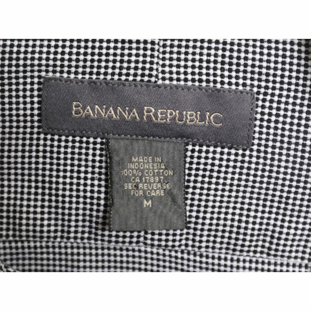 90s バナナリパブリック コットン 長袖 シャツ メンズ M / 90年代 オールド BANANA REPUBLIC 総柄シャツ ドット 水玉 ポケット付き 2トーン メンズのトップス(シャツ)の商品写真