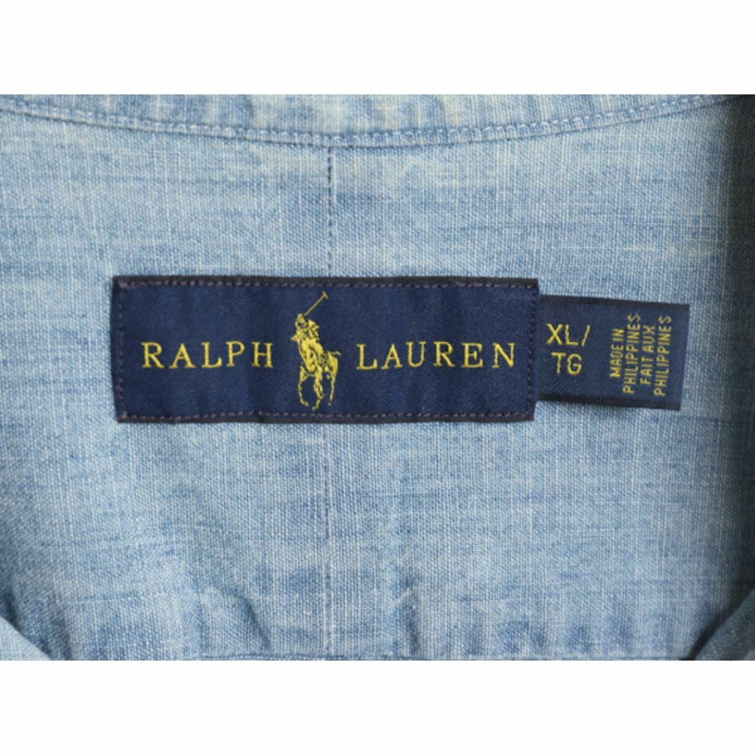 Ralph Lauren(ラルフローレン)のラルフローレン ボタンダウン 長袖 シャンブレー シャツ メンズ XL / ポロ 100% コットン 長袖シャツ ワンポイント BDシャツ 大きいサイズ メンズのトップス(シャツ)の商品写真