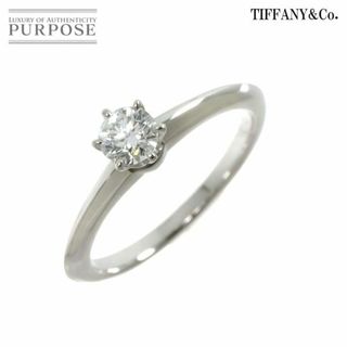 ティファニー(Tiffany & Co.)のティファニー TIFFANY&CO. ソリティア ダイヤ 0.34ct F/VS1/3EX 12号 リング Pt 指輪【鑑定書付き】VLP 90227717(リング(指輪))