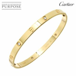 カルティエ Cartier ラブ ブレス ハーフ ダイヤ 4P #20 K18 YG イエローゴールド 750 ブレスレット バングル【証明書付き】VLP 90228262