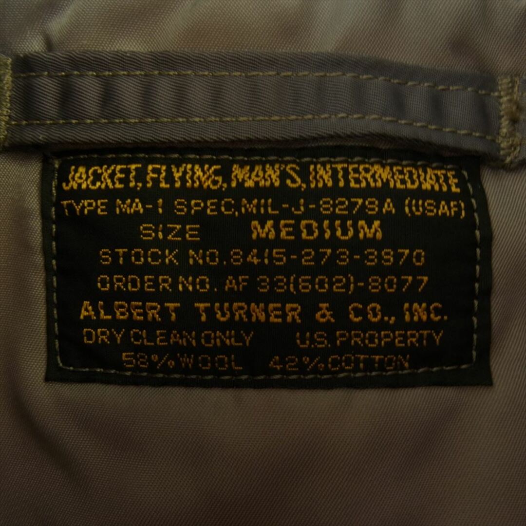 TOYS McCOY(トイズマッコイ)のTOY'S McCOY トイズマッコイ ブルゾン TMJ2330 TYPE MA-1 ALBERT TURNER アルバートターナー MIL-J-8279A 405th BS 38th BG DRAGON FLIGHT ドラゴンフライト ブルゾン フライトジャケット モスグリーン系 M【新古品】【未使用】【中古】 メンズのジャケット/アウター(その他)の商品写真
