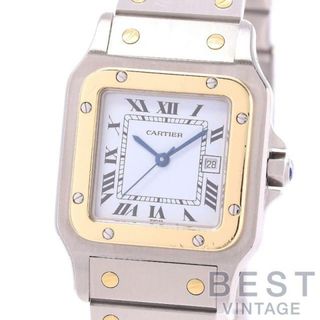 カルティエ(Cartier)の【OH済】 カルティエ 【CARTIER】 サントス カレ / サントス ガルベ LM 81036288 (2961) メンズ ホワイト イエローゴールド/ステンレススティール 腕時計 時計 SANTOS CARREE / SANTOS GALBEE LARGE MODEL WHITE YG/SS コンビ【中古】 (腕時計(アナログ))