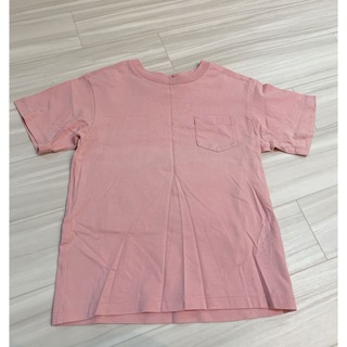 ユニクロ(UNIQLO)のUNIQLOキッズクルーネックTシャツ130ピンク(Tシャツ/カットソー)