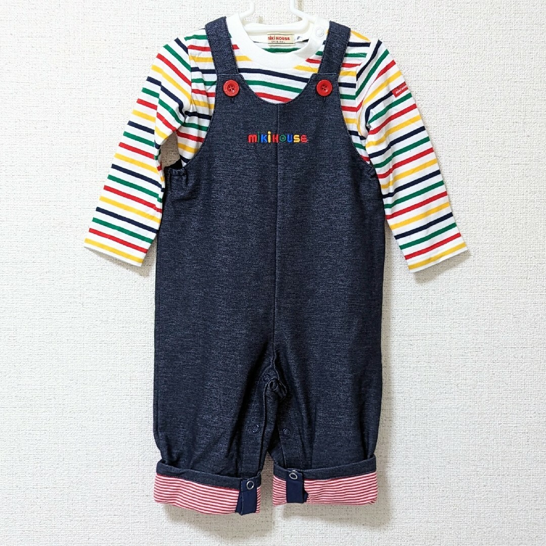 mikihouse(ミキハウス)の【新品未使用】ミキハウス　ロンパース　Tシャツ　ボーダー 男の子　70 80 キッズ/ベビー/マタニティのベビー服(~85cm)(ロンパース)の商品写真