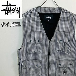 ステューシー(STUSSY)の【大人気】ステューシー フィッシュベスト　Houndstooth　千鳥格子(ベスト)