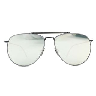 THOM BROWNE - 極美品△THOM BROWNE トムブラウン TB-015 ミラーレンズ ティアドロップ サングラス グレー ブラック 62□15-144 箱・ケース付き 日本製 メンズ