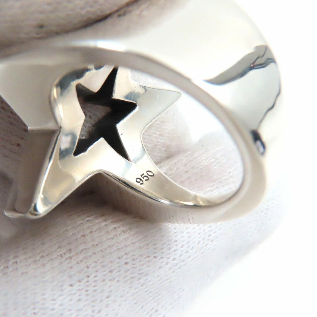 美品△BANKROBBER×MAGICAL DESIGN バンクローバー マジカルデザイン STAR BRIGHT RING スターブライトリング SV950 指輪 シルバー 14号 箱・保存袋付き 重量22.11g メンズ メンズのアクセサリー(リング(指輪))の商品写真