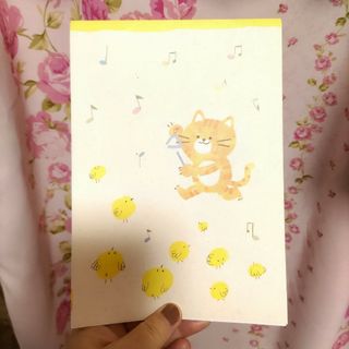 ダイソー(DAISO)のお値下げ DAISO 猫さん＆ヒヨコさんの絵柄がかわいい レターパッド(39枚)(ノート/メモ帳/ふせん)