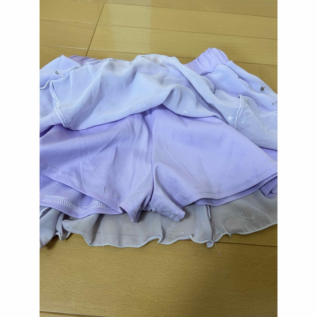 キッズパンツ　パープル　紫　120サイズ　キュロットスカート キッズ/ベビー/マタニティのキッズ服女の子用(90cm~)(スカート)の商品写真