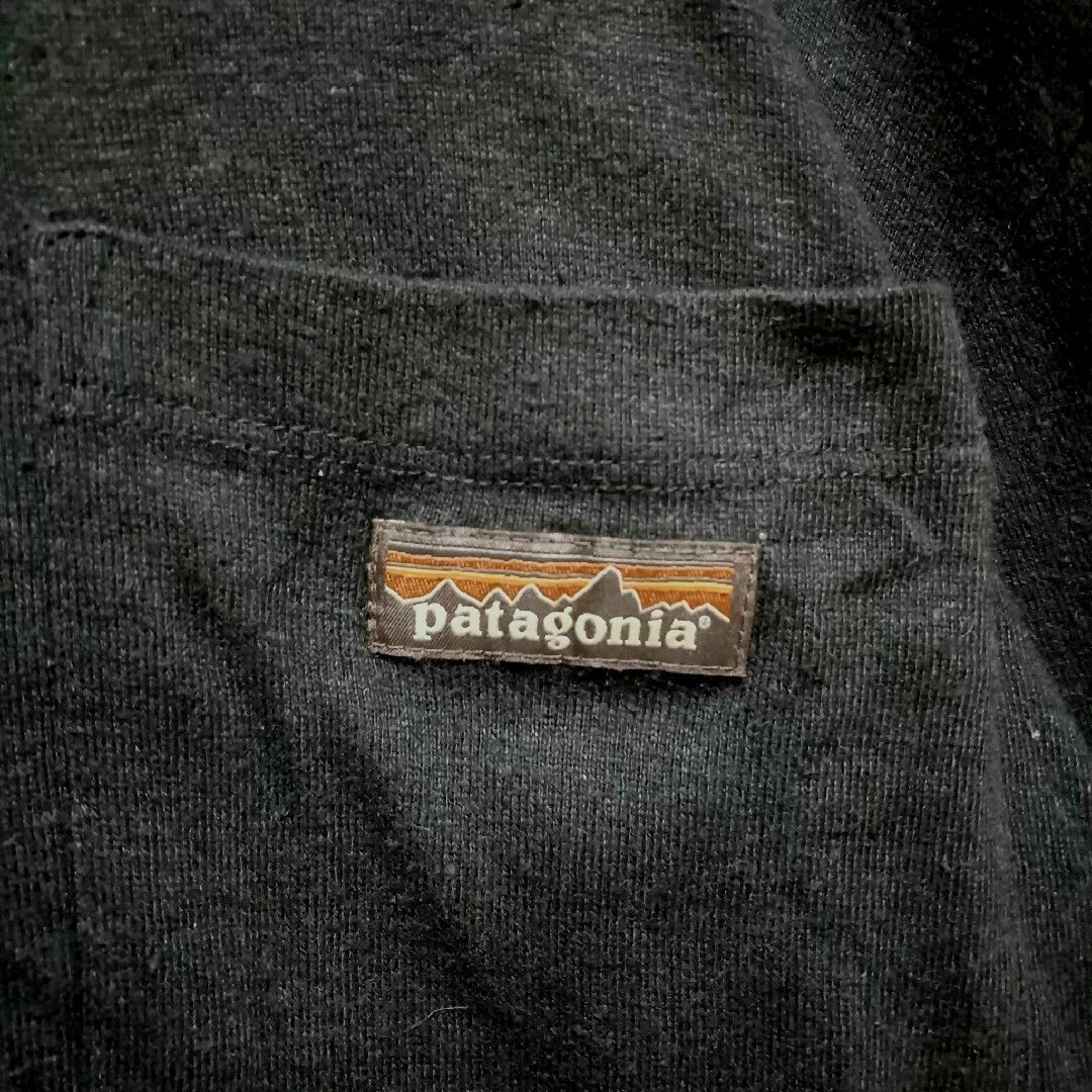 patagonia(パタゴニア)のpatagonia パタゴニア メンズロンT M 黒 キャンプ アウトドア メンズのトップス(Tシャツ/カットソー(七分/長袖))の商品写真