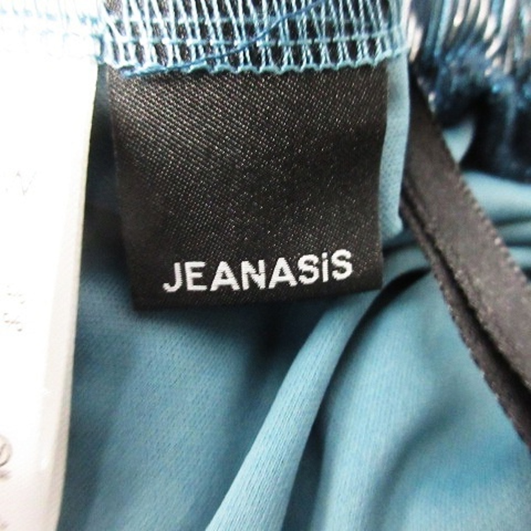 JEANASIS(ジーナシス)のジーナシス スカート フレア ロング プリーツ 無地 F 青 シルバー ボトムス レディースのスカート(ロングスカート)の商品写真