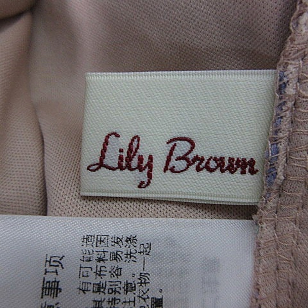 Lily Brown(リリーブラウン)のリリーブラウン ワンピース ミニ 半袖 ラウンドネック 総レース 1 ピンク 紫 レディースのワンピース(ミニワンピース)の商品写真