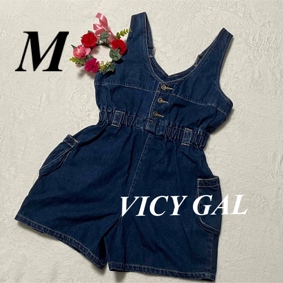 ビッシーギャル VICY GAL ♡ オーバーオール　パンツ　デニム　M 即発送 レディースのパンツ(サロペット/オーバーオール)の商品写真