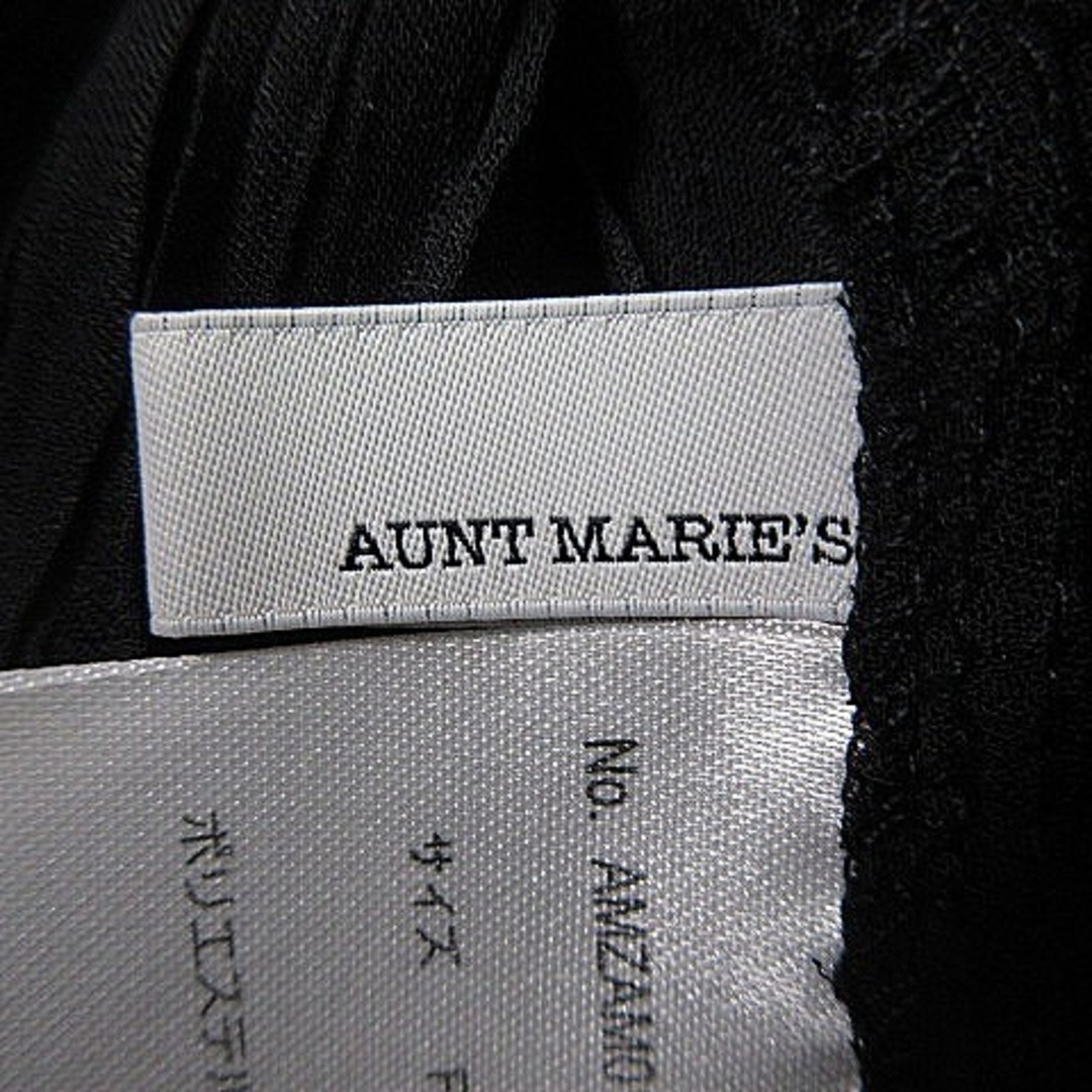 Aunt Marie's(アントマリーズ)のアントマリーズ カットソー 長袖 ラウンドネック シアー F ブラック トップス レディースのトップス(カットソー(長袖/七分))の商品写真