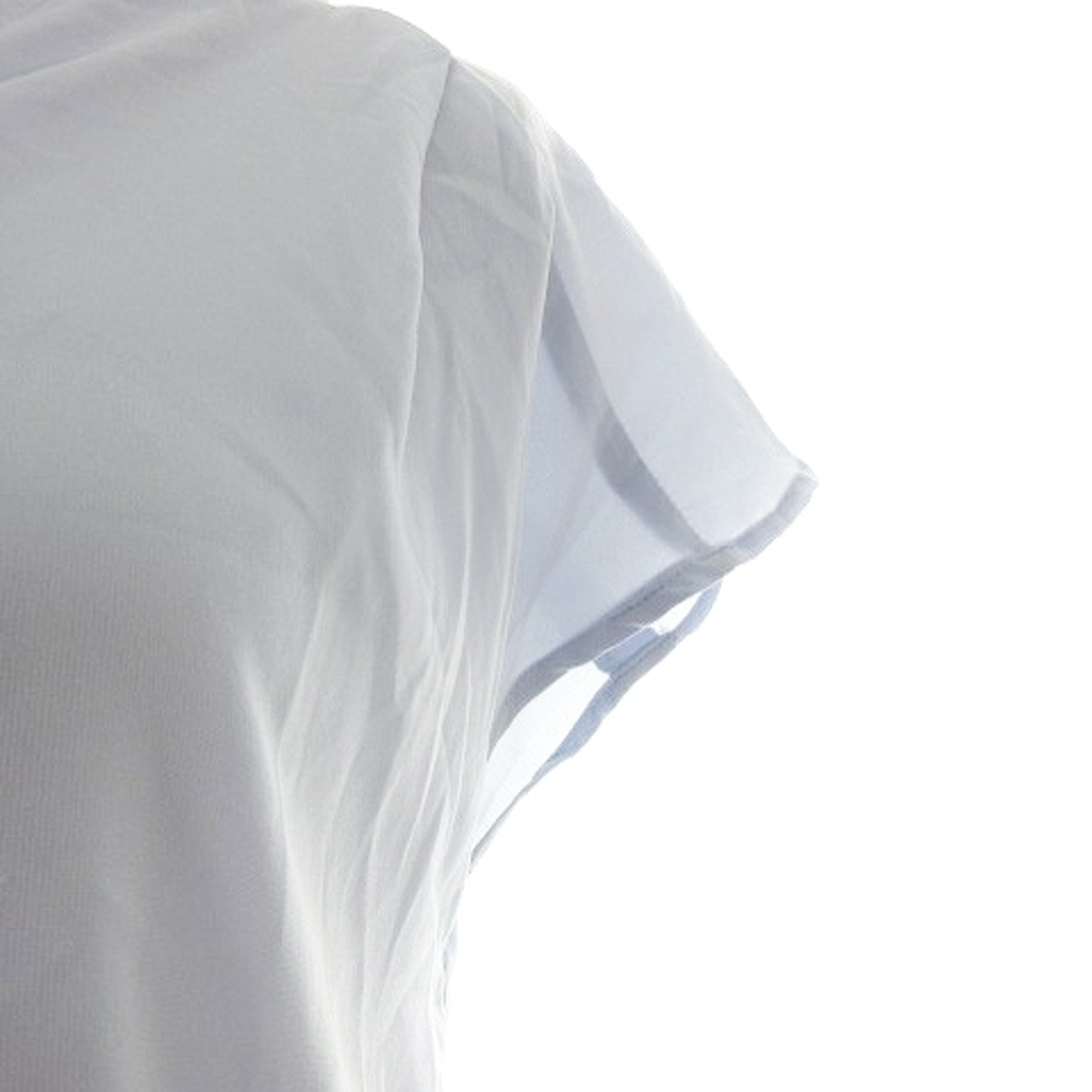 ViS(ヴィス)のビス ブラウス カットソー 半袖 キーネック フレンチスリーブ M 青 トップス レディースのトップス(シャツ/ブラウス(半袖/袖なし))の商品写真