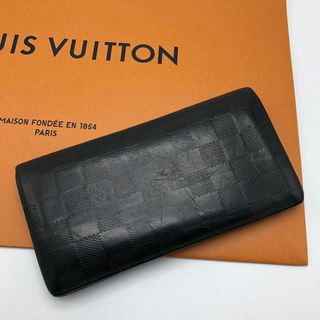 ルイヴィトン(LOUIS VUITTON)の【鑑定済】ルイヴィトン ダミエ アンフィニ　ポルトフォイユ ブラザ　黒　ノワール(長財布)