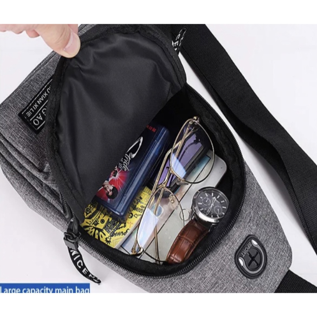 ショルダーバッグ 韓国スタイルカジュアルスポーツ防水ショルダークロスボディバッグ メンズのバッグ(ボディーバッグ)の商品写真