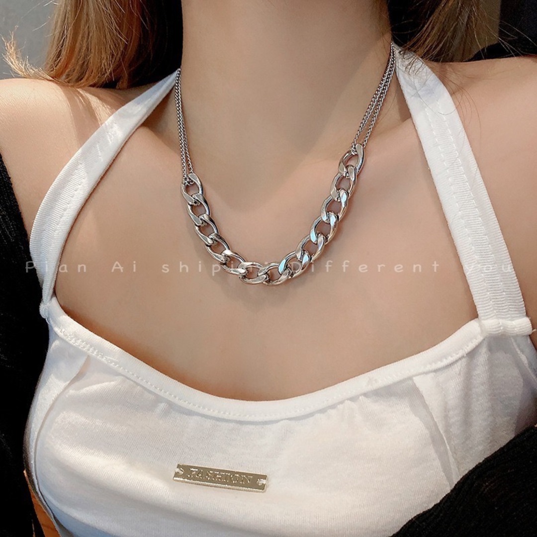 【大人気】ネックレス　シルバー　チェーン　ブリンブリン　B系　ロック　キヘイ　 メンズのアクセサリー(ネックレス)の商品写真