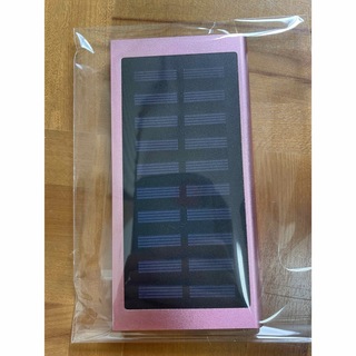 【ジャンク品】モバイルバッテリー　ソーラー　充電器　ピンク　1点(バッテリー/充電器)