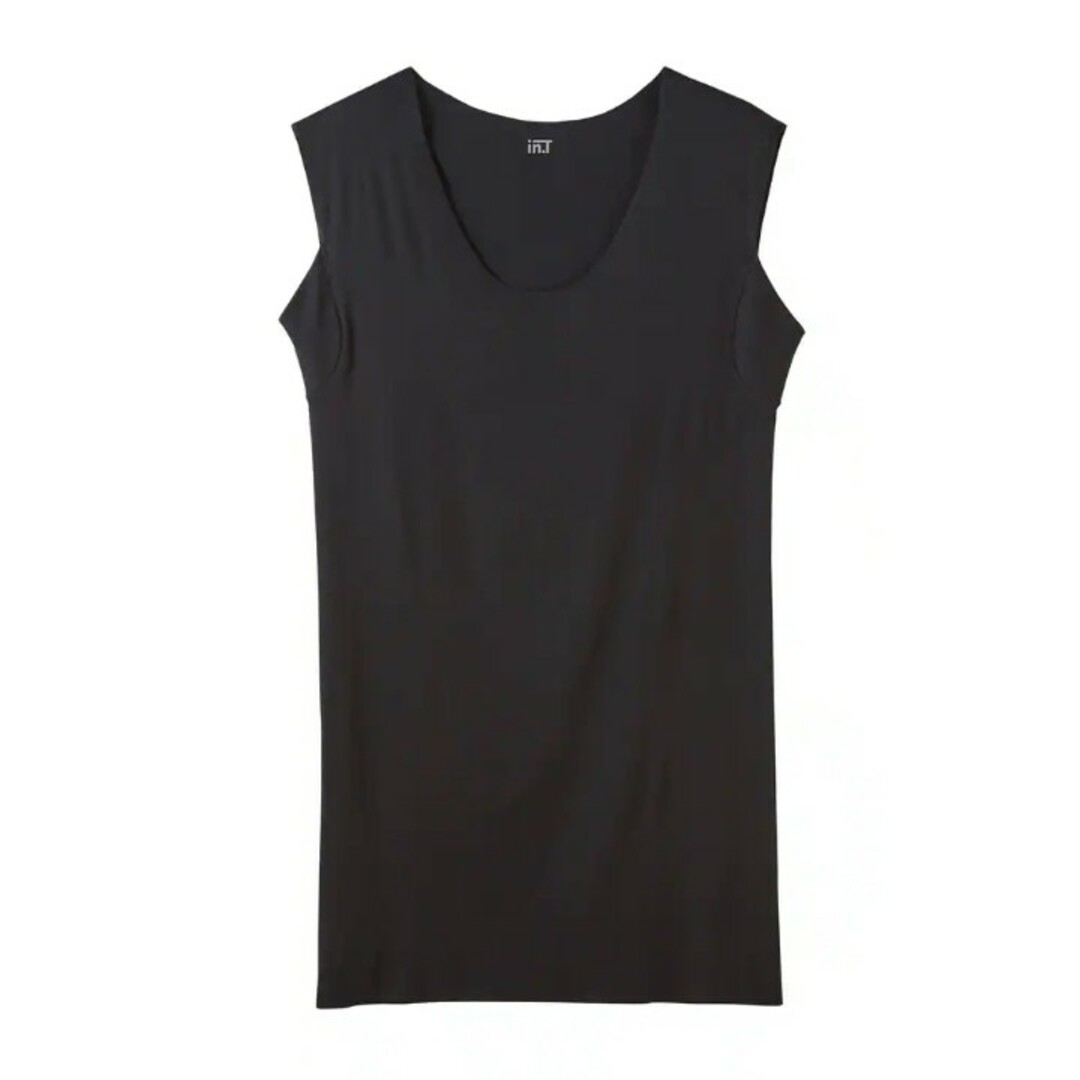 GUNZE(グンゼ)のL グンゼ メンズ クルーネック 袖なし ブラック カットオフ メンズのトップス(Tシャツ/カットソー(半袖/袖なし))の商品写真