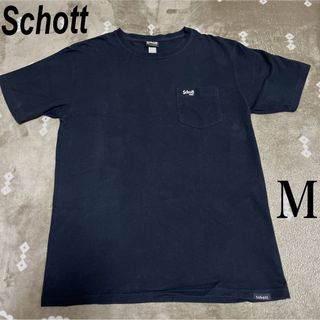 ショット(schott)のSchott N.Y.C Tシャツ　ポケット　ブラック　大きめM(Tシャツ/カットソー(半袖/袖なし))