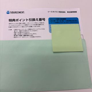 ソースネクスト　株主優待　1,500ポイント(その他)