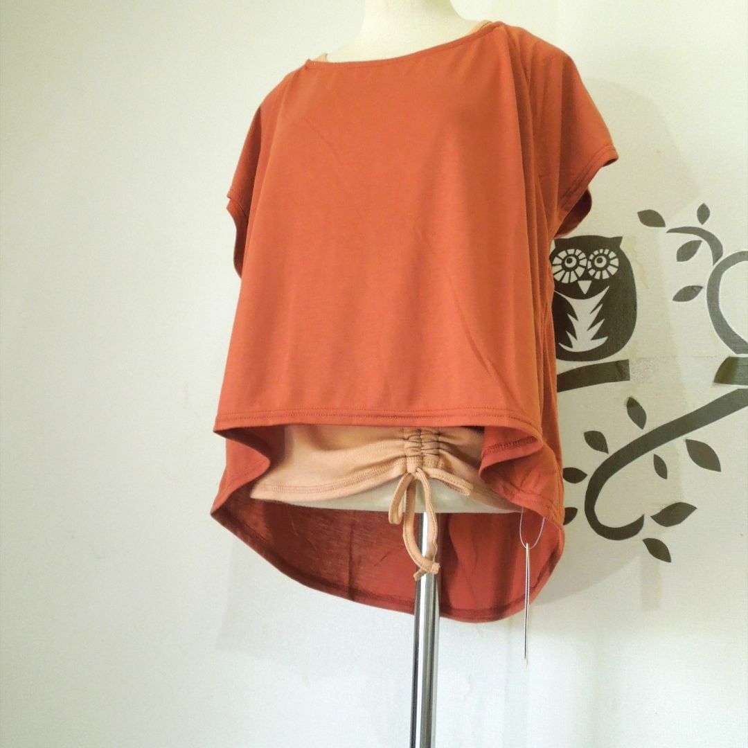 チャイハネ(チャイハネ)の変形タンクトップ＆Tシャツ●オレンジ レディースのトップス(Tシャツ(半袖/袖なし))の商品写真