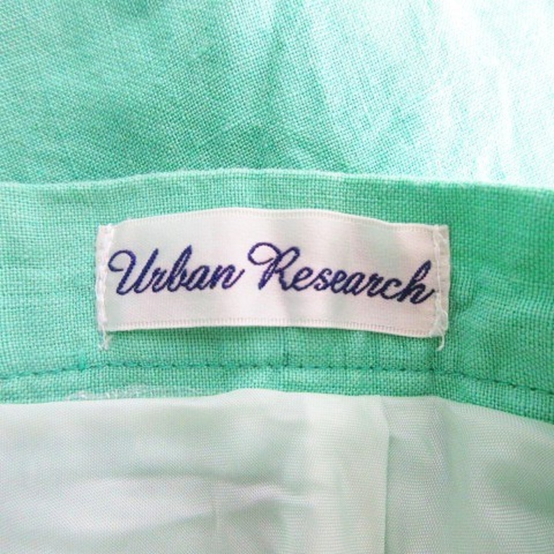URBAN RESEARCH(アーバンリサーチ)のアーバンリサーチ スカート フレア ひざ丈 バックファスナー 麻 無地 F 緑 レディースのスカート(ひざ丈スカート)の商品写真