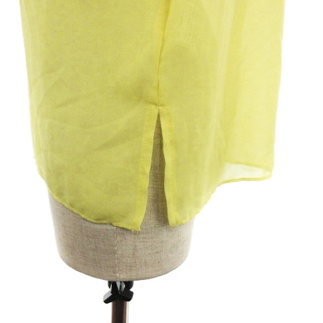 ROSE BUD(ローズバッド)のローズバッド カットソー 半袖 ラウンドネック シースルー 薄手 無地 F 黄 レディースのトップス(カットソー(半袖/袖なし))の商品写真