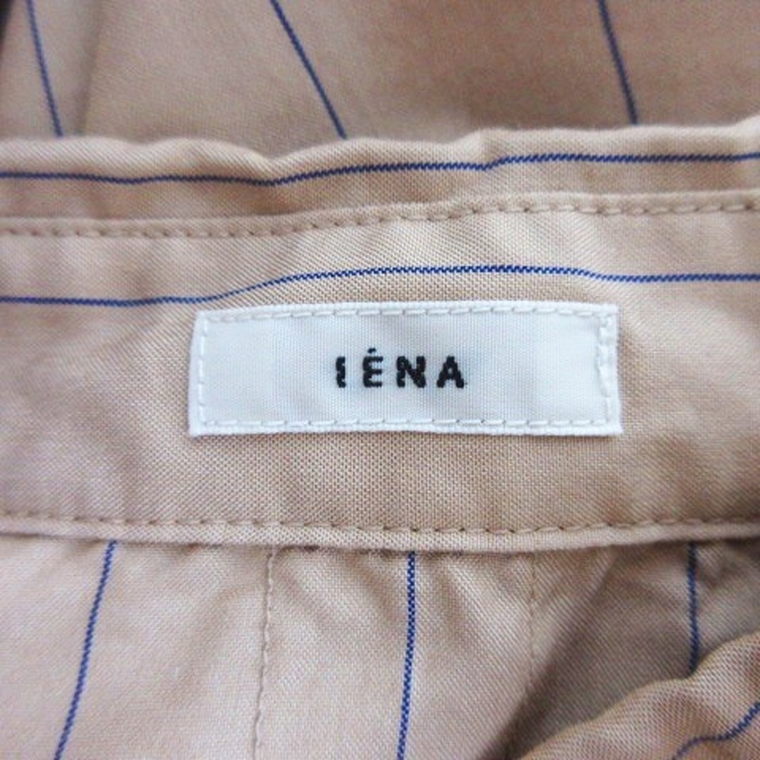 IENA(イエナ)のイエナ ブラウス シャツ ステンカラー ノースリーブ 薄手 ストライプ 茶 レディースのトップス(シャツ/ブラウス(半袖/袖なし))の商品写真