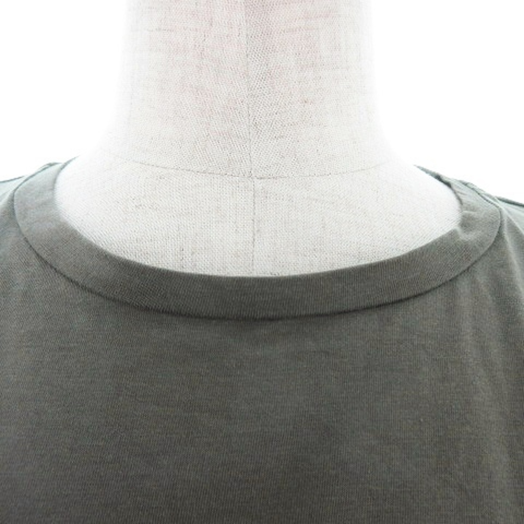 マイカ＆ディール 422 Tシャツ カットソー 長袖 薄手 プリント F カーキ レディースのトップス(Tシャツ(長袖/七分))の商品写真