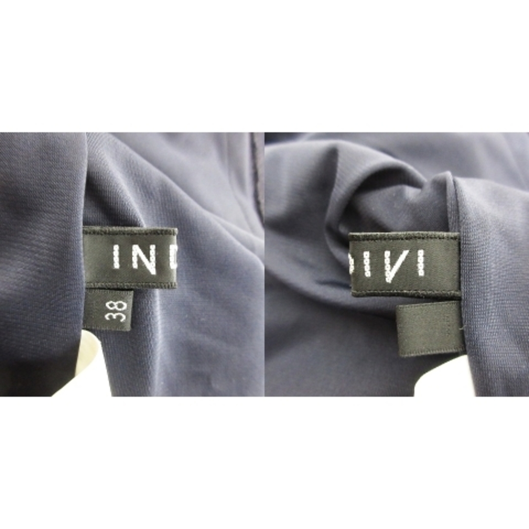 INDIVI(インディヴィ)のインディヴィ ワンピース ミニ ノースリーブ タック ドレープネック 38 紺 レディースのレディース その他(その他)の商品写真