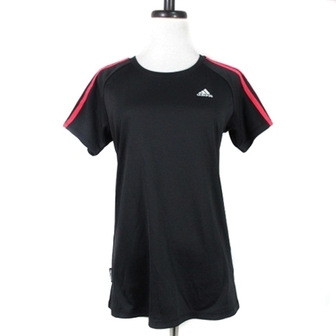 adidas(アディダス)のアディダス Tシャツ カットソー 半袖 ラウンドネック ライン L 黒 トップス レディースのトップス(カットソー(半袖/袖なし))の商品写真