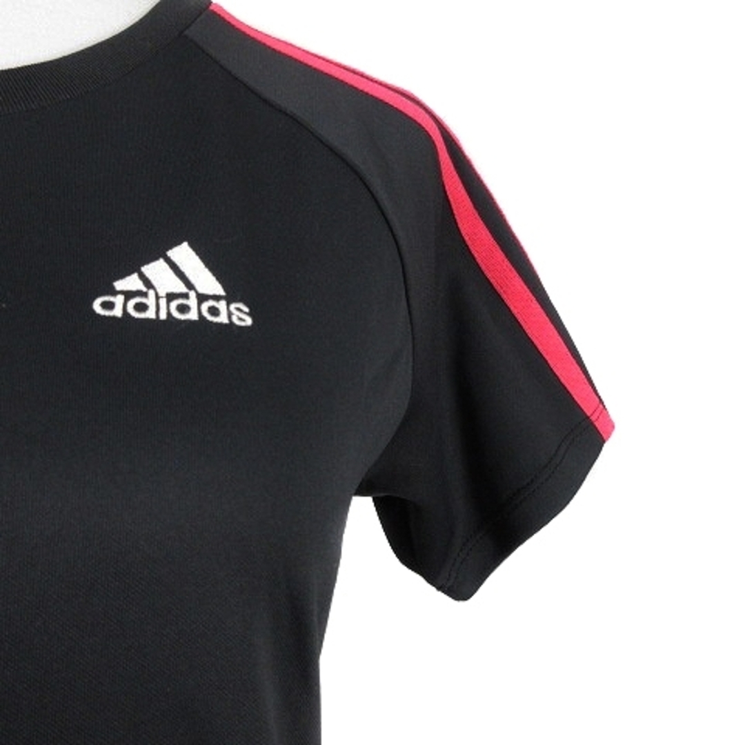 adidas(アディダス)のアディダス Tシャツ カットソー 半袖 ラウンドネック ライン L 黒 トップス レディースのトップス(カットソー(半袖/袖なし))の商品写真