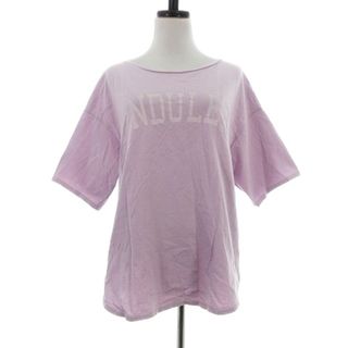 ストラ(Stola.)のストラ Tシャツ カットソー 五分袖 ドロップショルダー プリント 紫 トップス(その他)